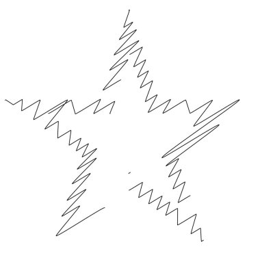 Yıldız el yazısı çizimi, el çizimi karalama, eskiz şekli. Stock vektör illüstrasyonu, klip- art grafikleri