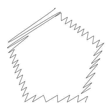 Sekizgen el yazısı çizimi, el çizimi çokgen karalama, çizim şekli. Stock vektör illüstrasyonu, klip- art grafikleri