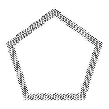 Sekizgen el yazısı çizimi, el çizimi çokgen karalama, çizim şekli. Stock vektör illüstrasyonu, klip- art grafikleri