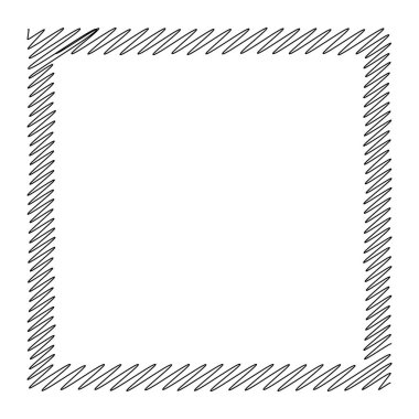 Kare çizim, el çizimi, karalama, eskiz şekli. Stock vektör illüstrasyonu, klip- art grafikleri