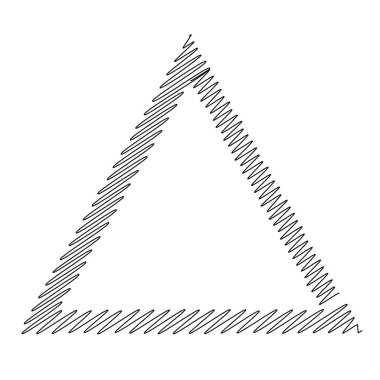 Serbest üçgen çizim, el çizimi, karalama, çizim şekli. Stock vektör illüstrasyonu, klip- art grafikleri
