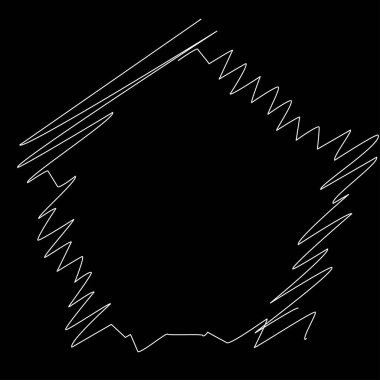 Sekizgen el yazısı çizimi, el çizimi çokgen karalama, çizim şekli. Stock vektör illüstrasyonu, klip- art grafikleri