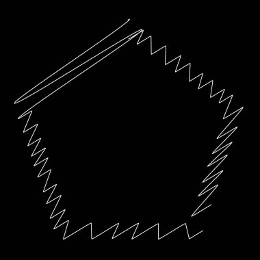 Sekizgen el yazısı çizimi, el çizimi çokgen karalama, çizim şekli. Stock vektör illüstrasyonu, klip- art grafikleri