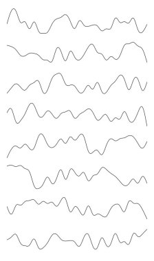 Dalgalı, dalgalı çizgiler. Dalga etkisi çizgileri. Zigzag, çapraz çizgiler, şeritler