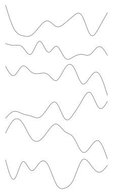 Dalgalı, dalgalı çizgiler. Dalga etkisi çizgileri. Zigzag, çapraz çizgiler, şeritler