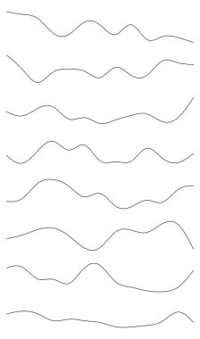 Dalgalı, dalgalı çizgiler. Dalga etkisi çizgileri. Zigzag, çapraz çizgiler, şeritler