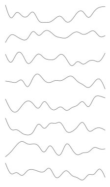 Dalgalı, dalgalı çizgiler. Dalga etkisi çizgileri. Zigzag, çapraz çizgiler, şeritler
