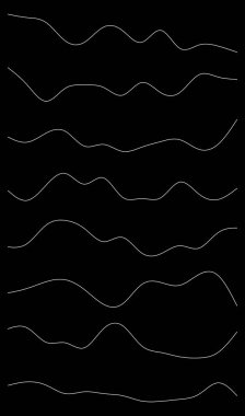 Dalgalı, dalgalı çizgiler. Dalga etkisi çizgileri. Zigzag, çapraz çizgiler, şeritler