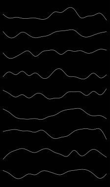 Dalgalı, dalgalı çizgiler. Dalga etkisi çizgileri. Zigzag, çapraz çizgiler, şeritler