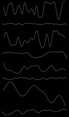 Dalgalı, dalgalı çizgiler. Dalga etkisi çizgileri. Zigzag, çapraz çizgiler, şeritler