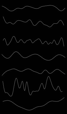 Dalgalı, dalgalı çizgiler. Dalga etkisi çizgileri. Zigzag, çapraz çizgiler, şeritler