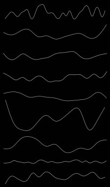 Dalgalı, dalgalı çizgiler. Dalga etkisi çizgileri. Zigzag, çapraz çizgiler, şeritler
