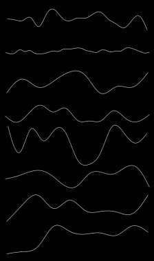 Dalgalı, dalgalı çizgiler. Dalga etkisi çizgileri. Zigzag, çapraz çizgiler, şeritler