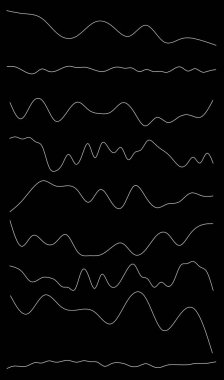 Dalgalı, dalgalı çizgiler. Dalga etkisi çizgileri. Zigzag, çapraz çizgiler, şeritler