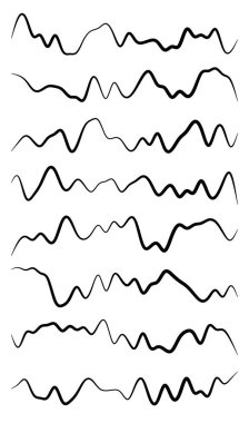 Dalgalı, dalgalı çizgiler. Dalga etkisi çizgileri. Zigzag, çapraz çizgiler, şeritler