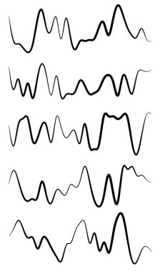 Dalgalı, dalgalı çizgiler. Dalga etkisi çizgileri. Zigzag, çapraz çizgiler, şeritler