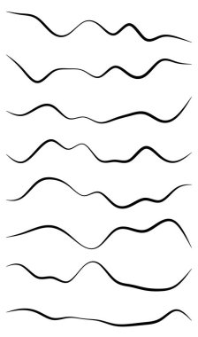 Dalgalı, dalgalı çizgiler. Dalga etkisi çizgileri. Zigzag, çapraz çizgiler, şeritler