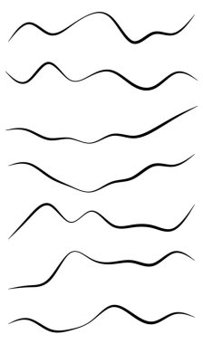 Dalgalı, dalgalı çizgiler. Dalga etkisi çizgileri. Zigzag, çapraz çizgiler, şeritler