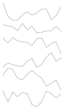 Dalgalı, dalgalı çizgiler. Dalga etkisi çizgileri. Zigzag, çapraz çizgiler, şeritler