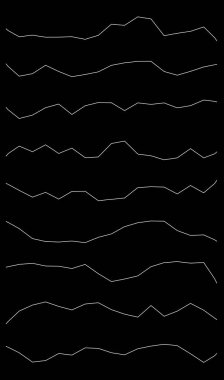 Dalgalı, dalgalı çizgiler. Dalga etkisi çizgileri. Zigzag, çapraz çizgiler, şeritler