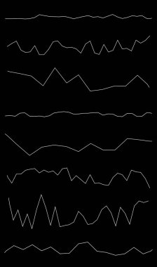 Dalgalı, dalgalı çizgiler. Dalga etkisi çizgileri. Zigzag, çapraz çizgiler, şeritler
