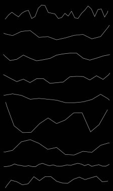 Dalgalı, dalgalı çizgiler. Dalga etkisi çizgileri. Zigzag, çapraz çizgiler, şeritler