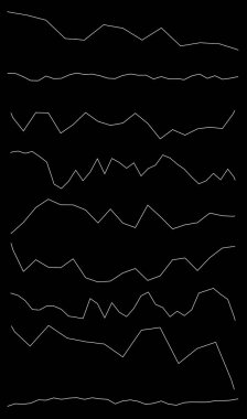 Dalgalı, dalgalı çizgiler. Dalga etkisi çizgileri. Zigzag, çapraz çizgiler, şeritler