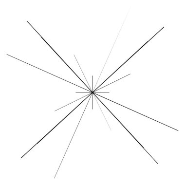 Rastgele yayılan çizgiler. Yıldız patlaması, güneş patlaması çizgileri. Işınlar, ışın elementi