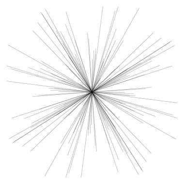 Rastgele yayılan çizgiler. Yıldız patlaması, güneş patlaması çizgileri. Işınlar, ışın elementi