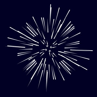 Rastgele yayılan çizgiler. Yıldız patlaması, güneş patlaması çizgileri. Işınlar, ışın elementi
