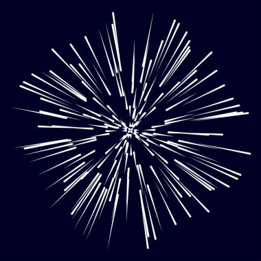 Rastgele yayılan çizgiler. Yıldız patlaması, güneş patlaması çizgileri. Işınlar, ışın elementi