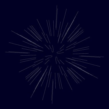 Rastgele yayılan çizgiler. Yıldız patlaması, güneş patlaması çizgileri. Işınlar, ışın elementi