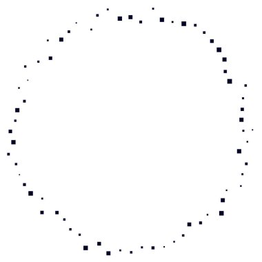 Rastgele çemberler, dağınık şekil elementleri