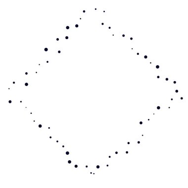 Rastgele çemberler, dağınık şekil elementleri