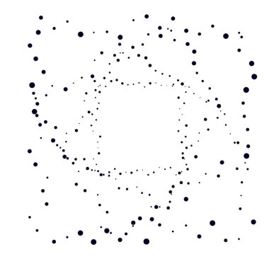Rastgele çemberler, dağınık şekil elementleri
