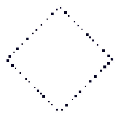 Rastgele kareler, dağınık şekiller ögesi