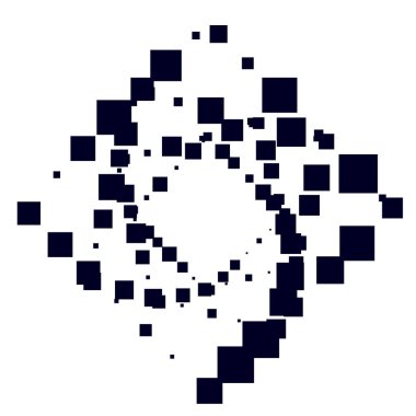 Rastgele kareler, dağınık şekiller ögesi