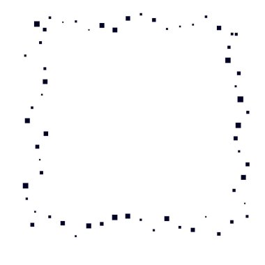 Rastgele kareler, dağınık şekiller ögesi