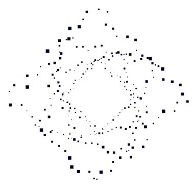 Rastgele kareler, dağınık şekiller ögesi