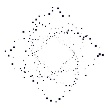 Rastgele kareler, dağınık şekiller ögesi