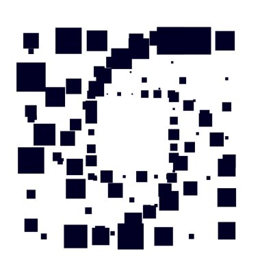 Rastgele kareler, dağınık şekiller ögesi