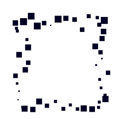 Rastgele kareler, dağınık şekiller ögesi