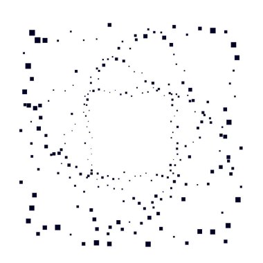 Rastgele kareler, dağınık şekiller ögesi