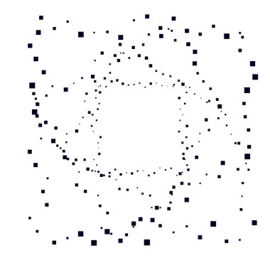 Rastgele kareler, dağınık şekiller ögesi