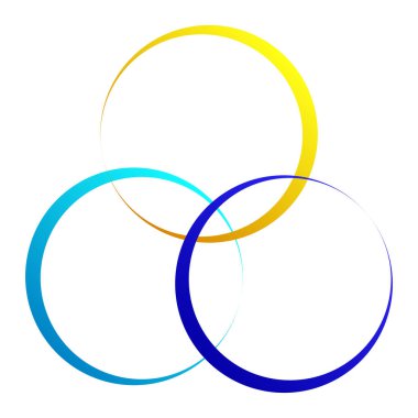 Birbirine kenetlenmiş dairesel geometrik simge, logo