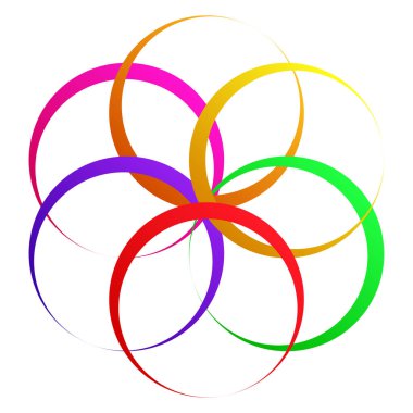 Birbirine kenetlenmiş dairesel geometrik simge, logo