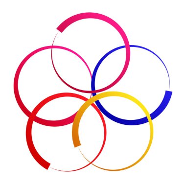 Birbirine kenetlenmiş dairesel geometrik simge, logo