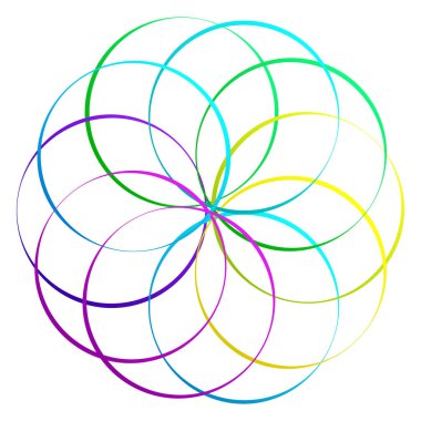 Birbirine kenetlenmiş dairesel geometrik simge, logo