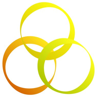 Birbirine kenetlenmiş dairesel geometrik simge, logo