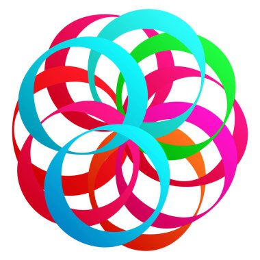 Birbirine kenetlenmiş dairesel geometrik simge, logo